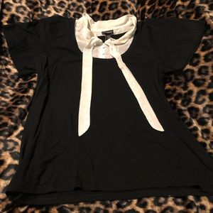 Lane Bryant black light sweater shirt with cream collar